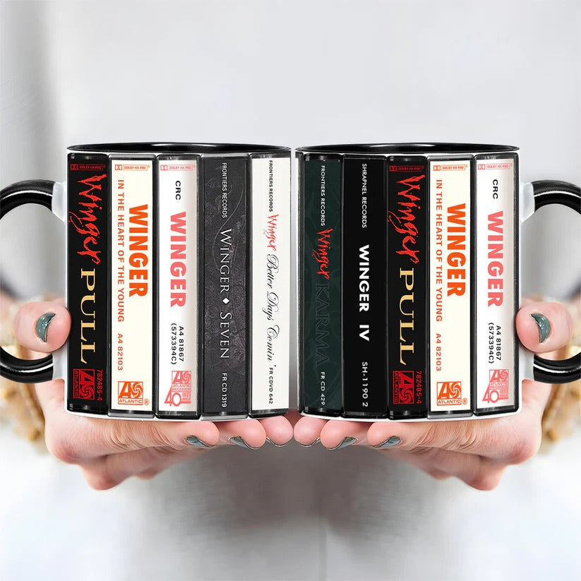 Retro Winger Albums Cassette Accent Mug | Ceramic Drinkware GradoCreations