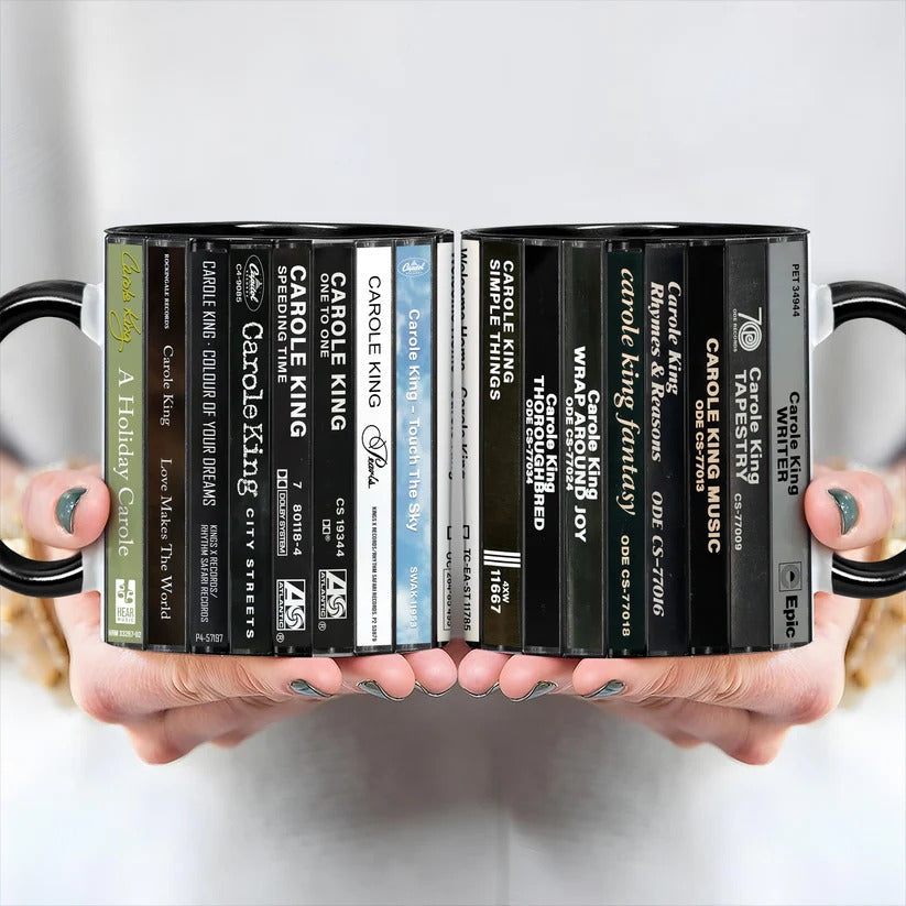 Retro Carole King Cassette Accent Mug Ceramic Gift for Music Lovers GradoCreations