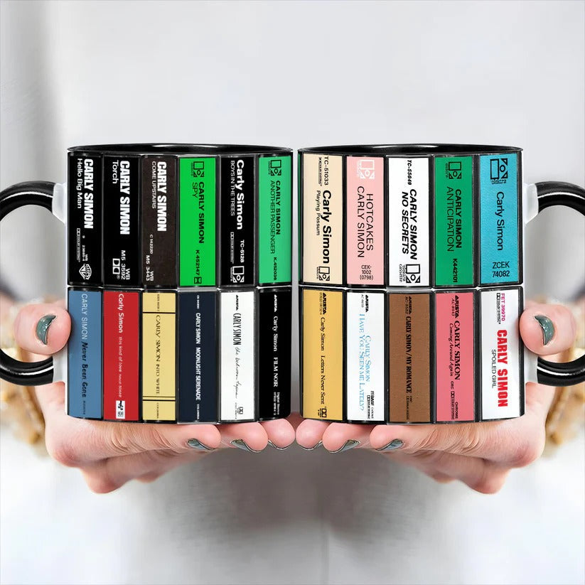 Ceramic Accent Mug Retro Carly Simon Cassette Collection Gift GradoCreations