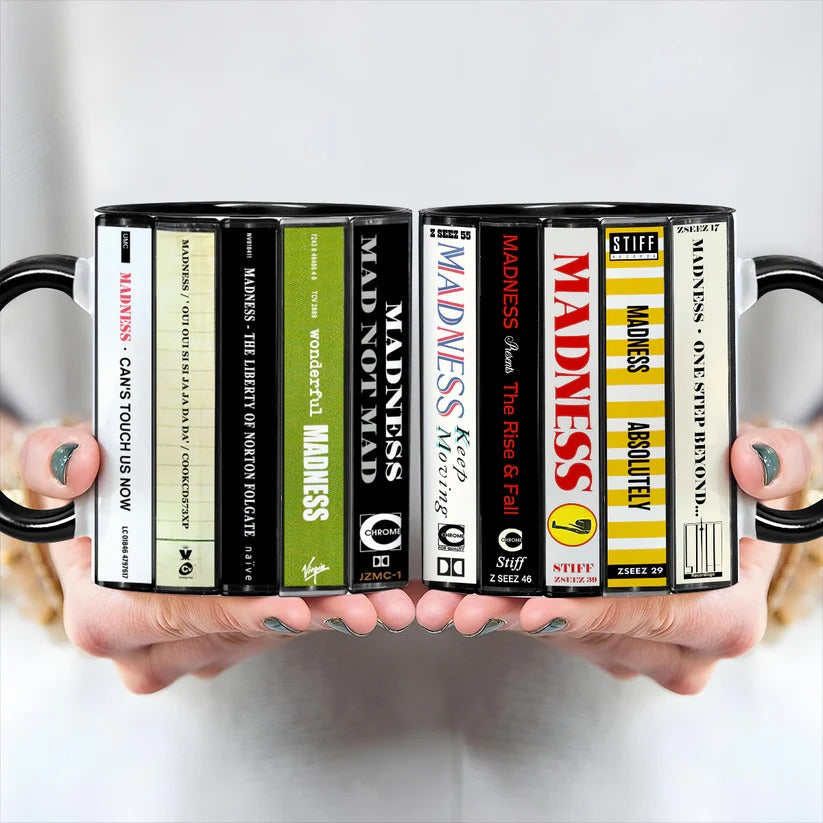 Retro Music Cassette Accent Mug Ceramic Gift for Music Lovers GradoCreations