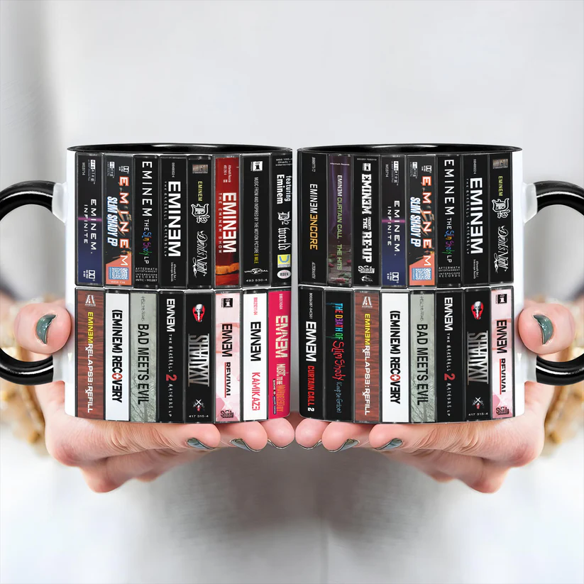 Eminem Albums Cassette Accent Mug Retro Ceramic Drinkware GradoCreations