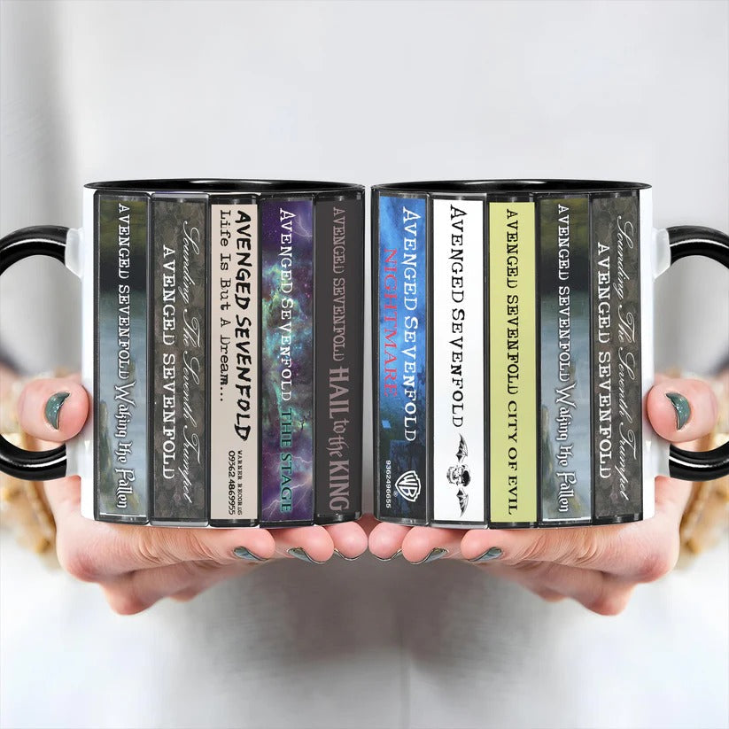 Avenged Sevenfold Albums Retro Accent Mug Ceramic Drinkware Gift GradoCreations