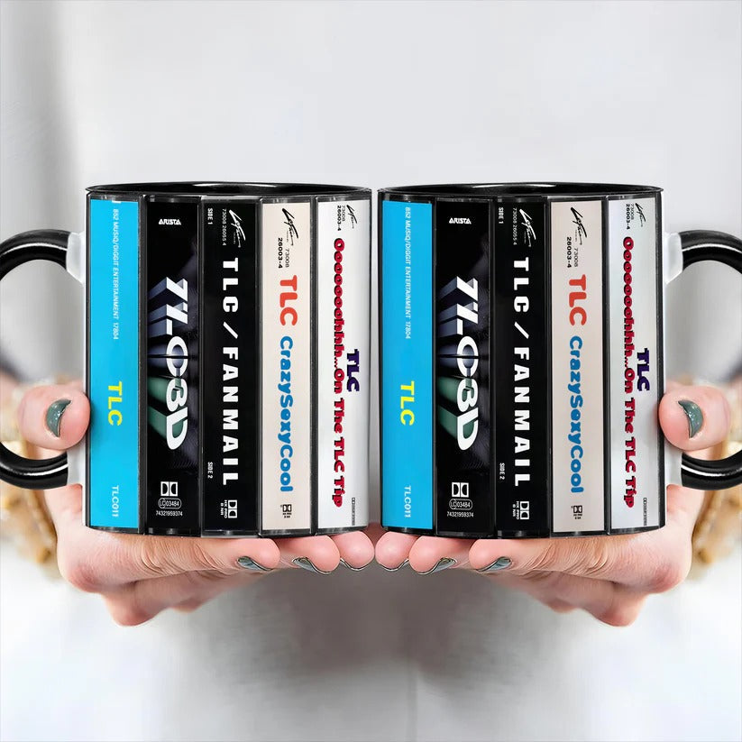 TLC Cassette Mug Ceramic Drinkware Gift for Music Lovers GradoCreations