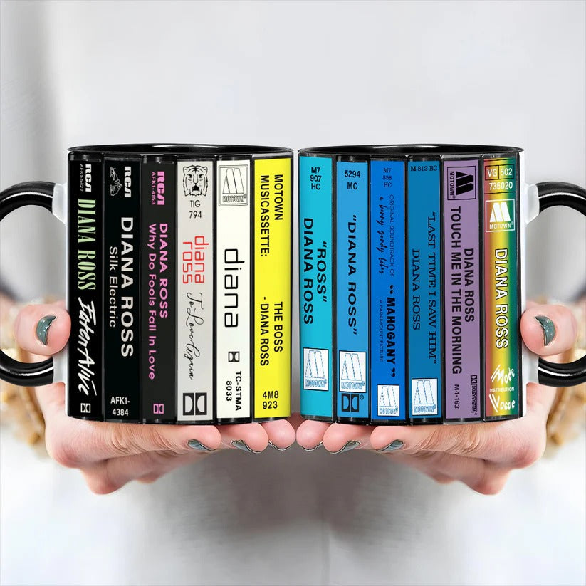 Diana Ross Cassette Mug Retro Accent Drinkware Gift GradoCreations