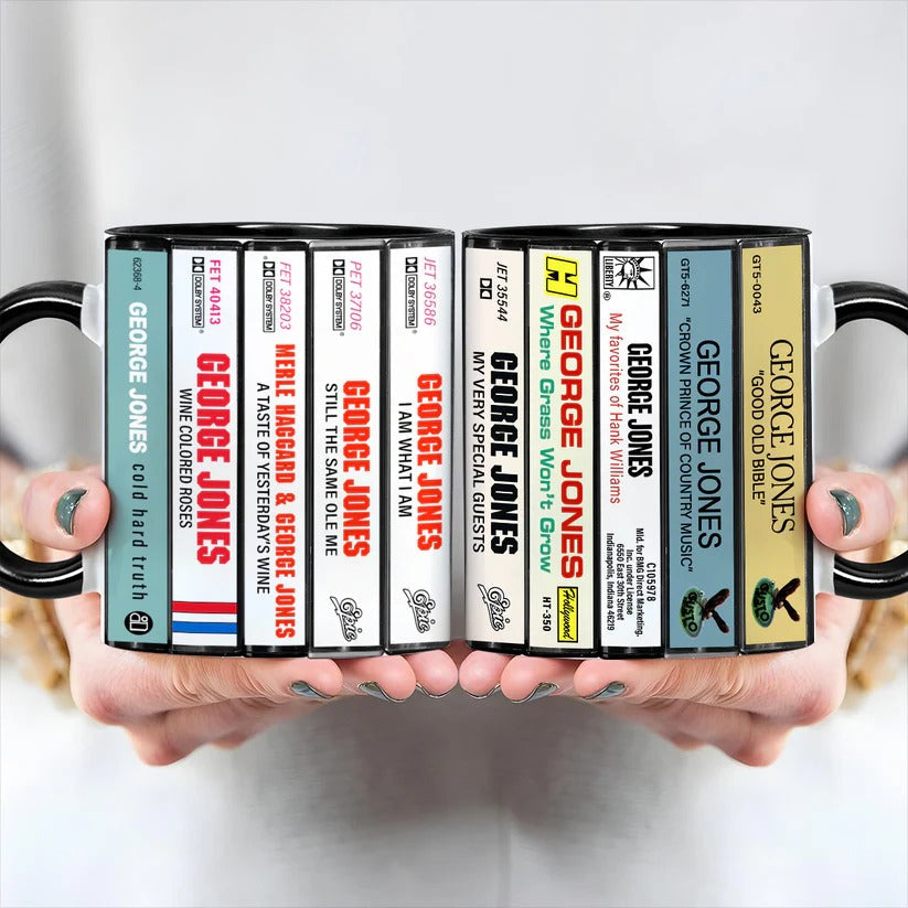 George Jones Cassette Accent Mug Retro Gift for Music Lovers GradoCreations