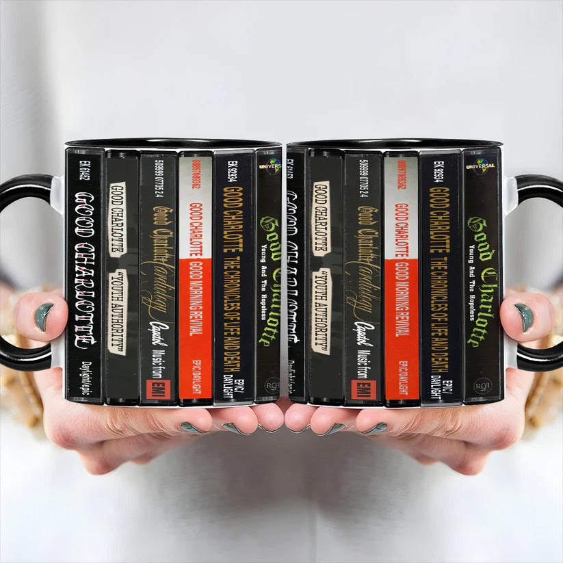 Good Charlotte Cassette Album Accent Mug Retro Ceramic Drinkware GradoCreations