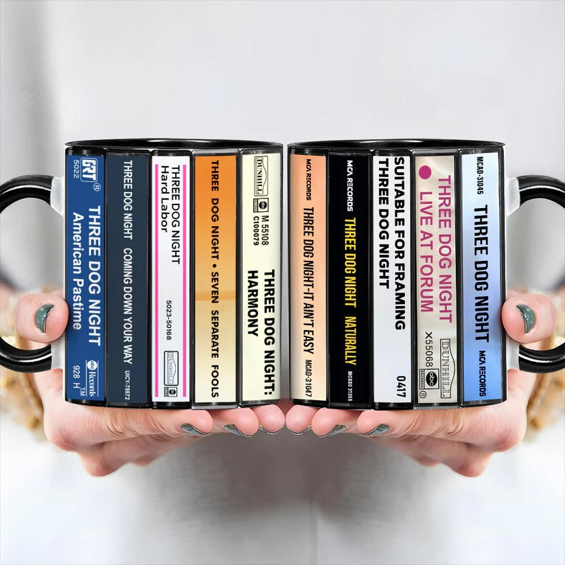 Three Dog Night Cassette Accent Mug Retro Music Gift GradoCreations