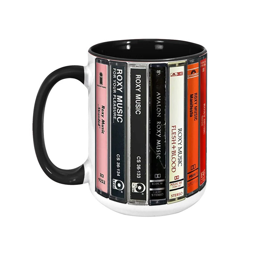 Retro Roxy Music Cassette Accent Mug for Music Lovers GradoCreations