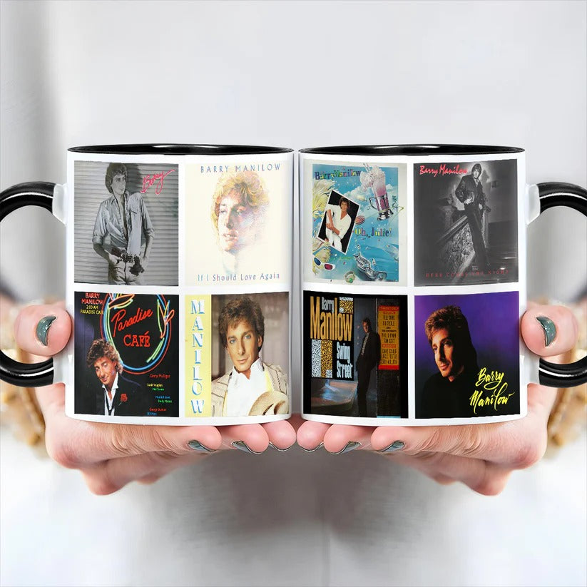 Retro Barry Manilow Album Covers Accent Mug Gift for Music Lovers GradoCreations