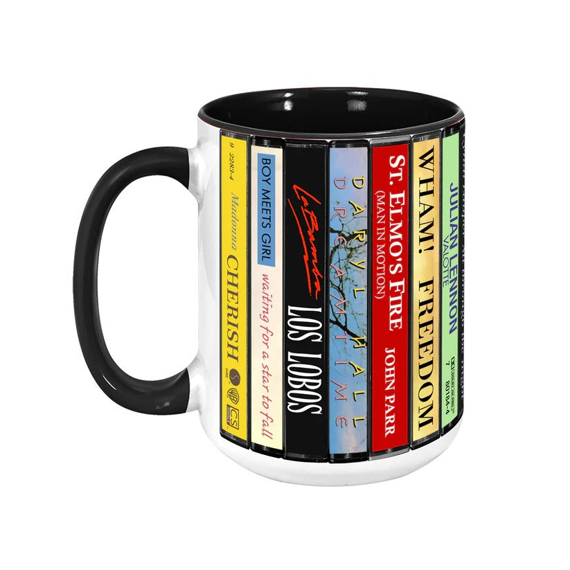 Retro 80s Pop Music Accent Mug Ceramic Custom Drinkware Gift GradoCreations