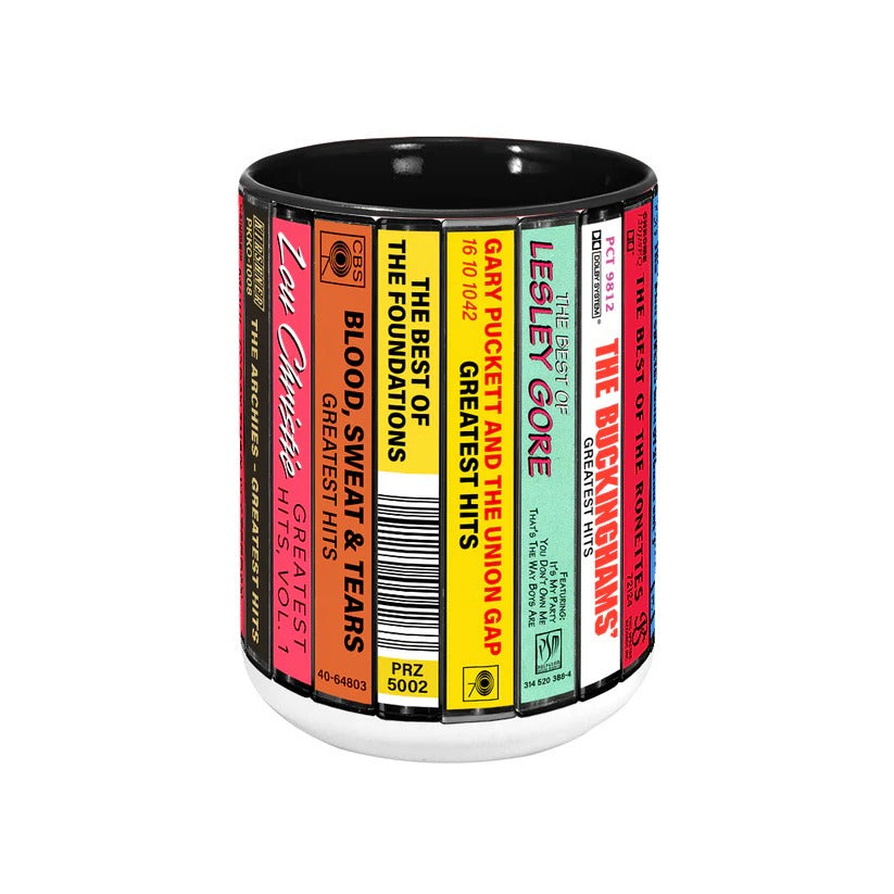 Retro 60s Pop Albums Ceramic Mug for Music Lovers Gift GradoCreations