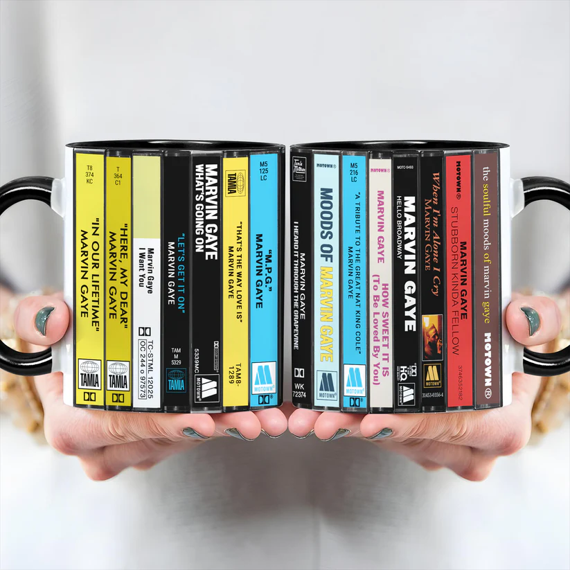 Retro Ceramic Accent Mug Marvin Gaye Cassette Collection Gift GradoCreations