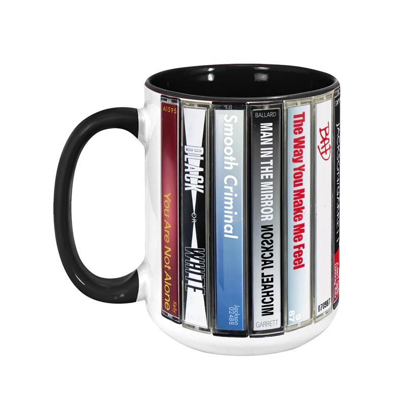 Retro Music Cassette Accent Mug Ceramic Gift for Music Lovers GradoCreations