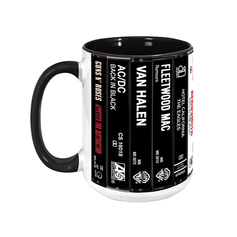 Retro Classic Rock Band Cassette Mug Ceramic Drinkware Gift GradoCreations
