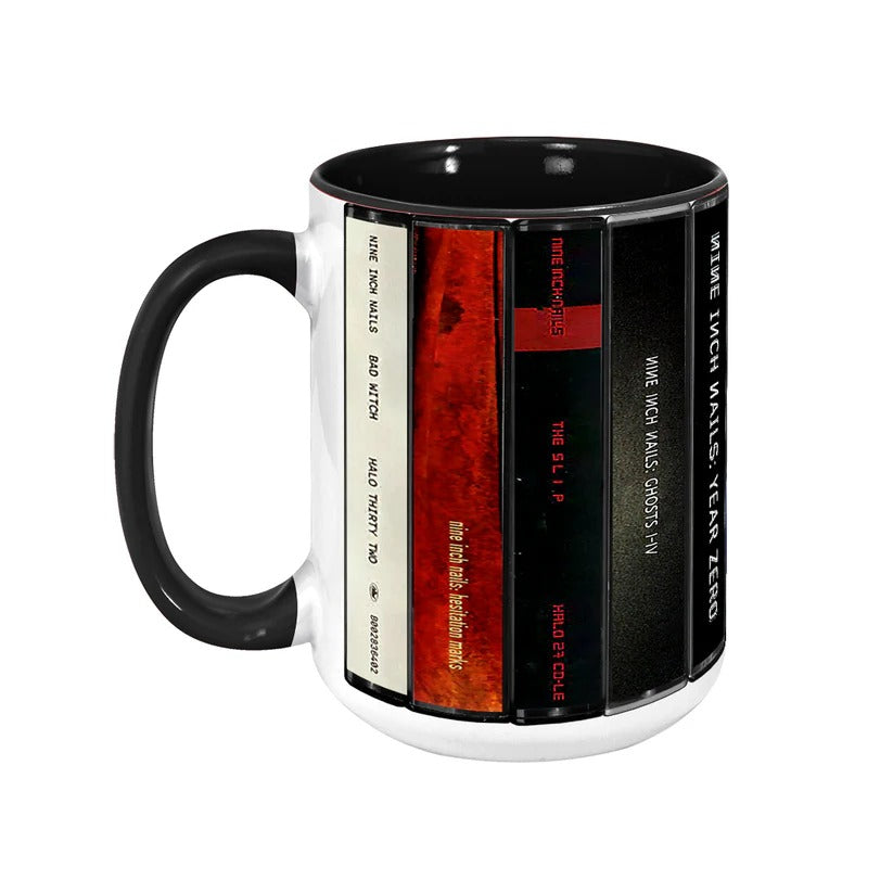 Retro Cassette Accent Mug NIN Albums for Music Lovers GradoCreations