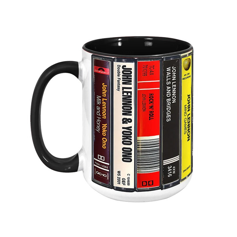 Retro John Lennon Music Cassette Accent Mug Gift for Music Lovers GradoCreations
