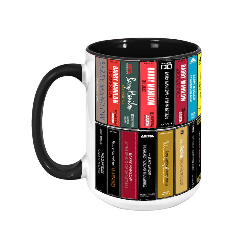 Retro Barry Manilow Cassette Accent Mug Ceramic Drinkware GradoCreations