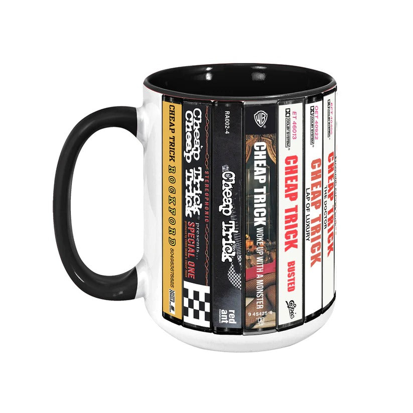 Retro Cassette Accent Mug Featuring Cheap Trick Albums GradoCreations