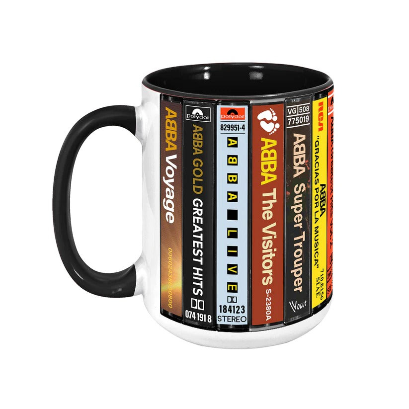 Retro ABBA Cassette Collection Ceramic Accent Mug Gift GradoCreations