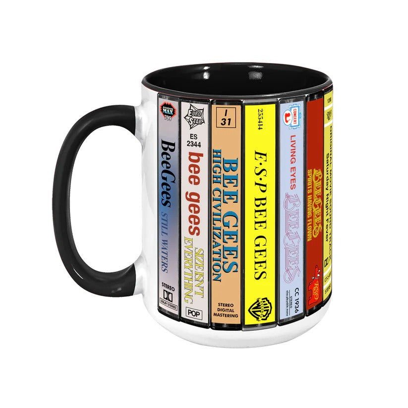 Bee Gees Cassette Collection Accent Mug Ceramic Drinkware GradoCreations
