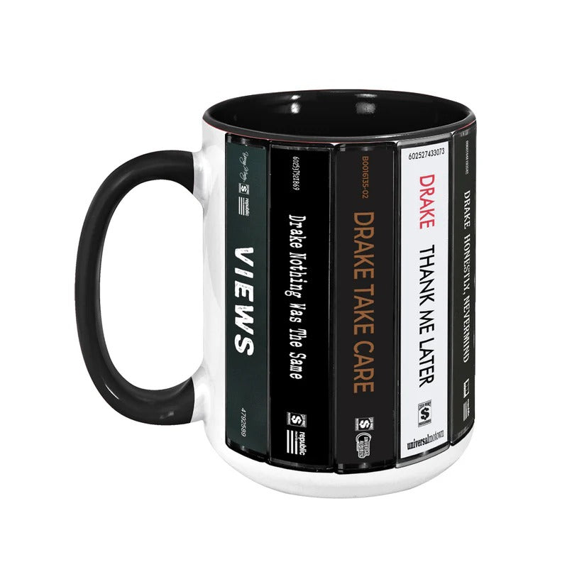 Retro Drake Albums Cassette Accent Mug Ceramic Drinkware GradoCreations