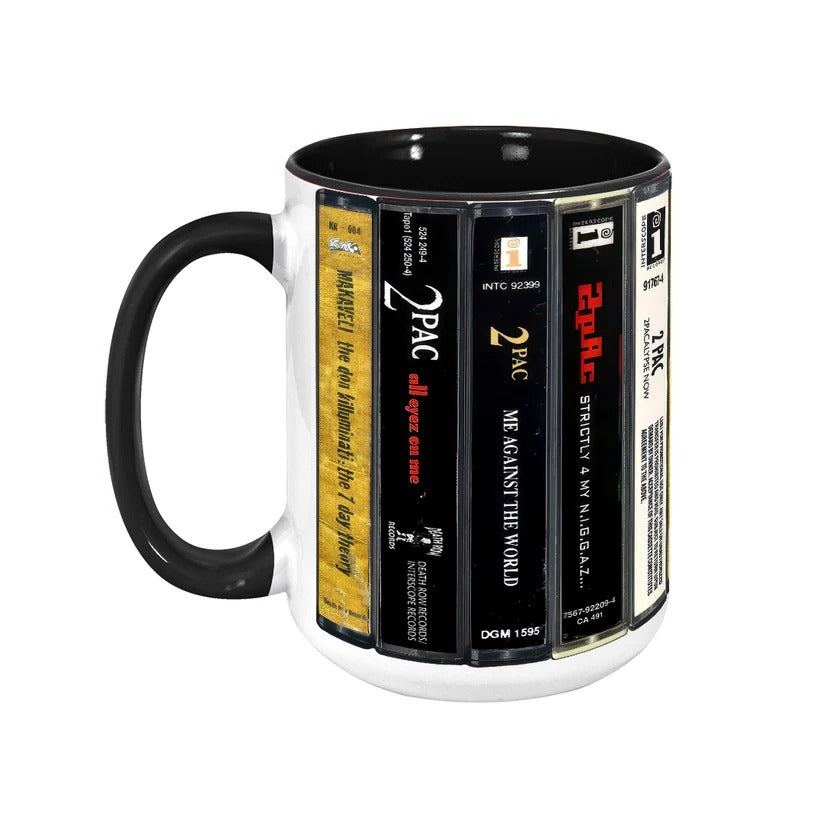 Retro Tupac Cassette Collection Accent Mug Custom Gift Idea GradoCreations