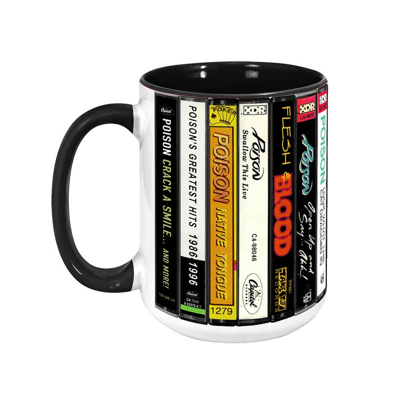 Retro Poison Albums Cassette Accent Mug Gift for Music Lovers GradoCreations