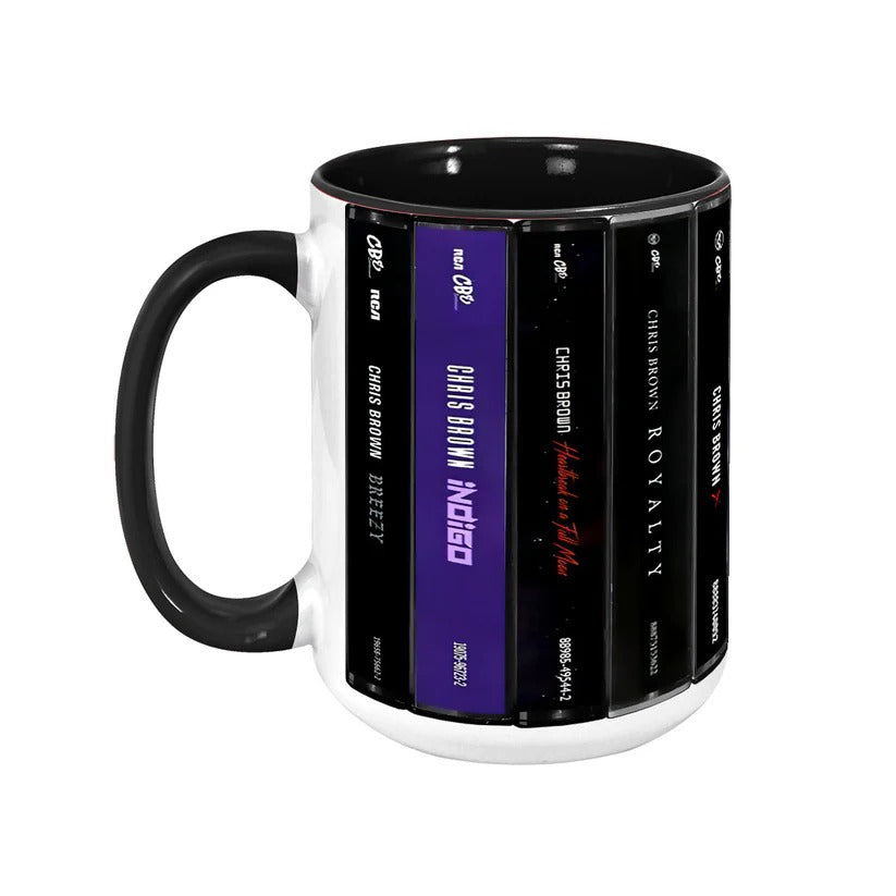 Chris Brown Cassette Collection Retro Accent Mug Gift for Music Lovers GradoCreations
