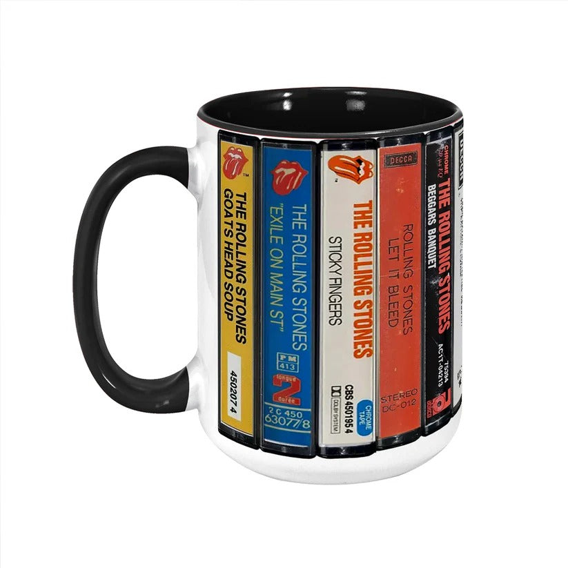 Rolling Stones Cassette Design Accent Mug Retro Gift GradoCreations