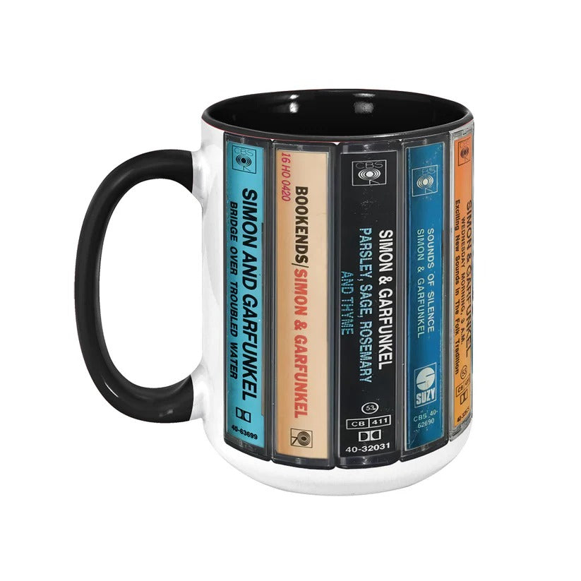 Simon & Garfunkel Retro Cassette Accent Mug Gift for Music Lovers GradoCreations
