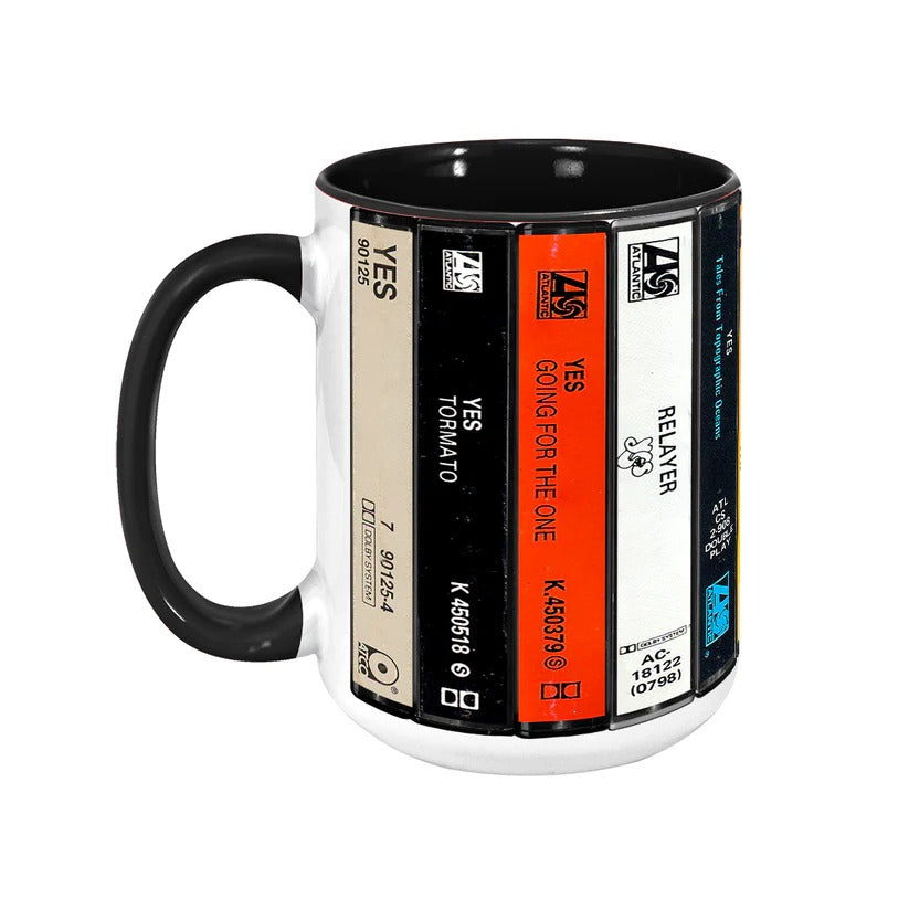 YES Albums Retro Cassette Accent Mug Ceramic Gift for Music Lovers GradoCreations