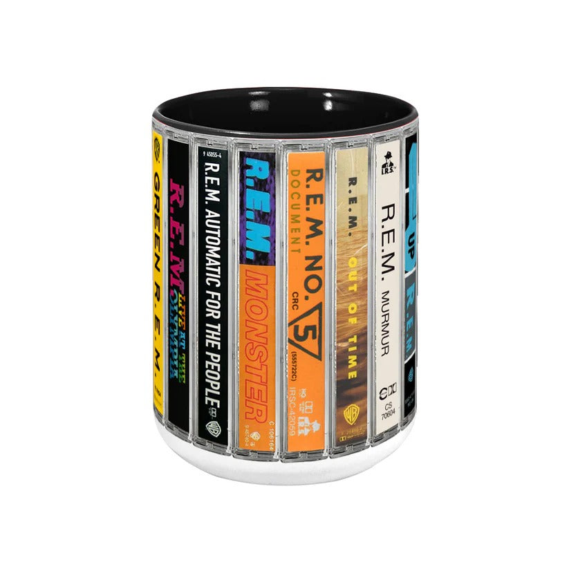R.E.M Albums Cassette Retro Accent Mug | Ceramic Drinkware Gift GradoCreations