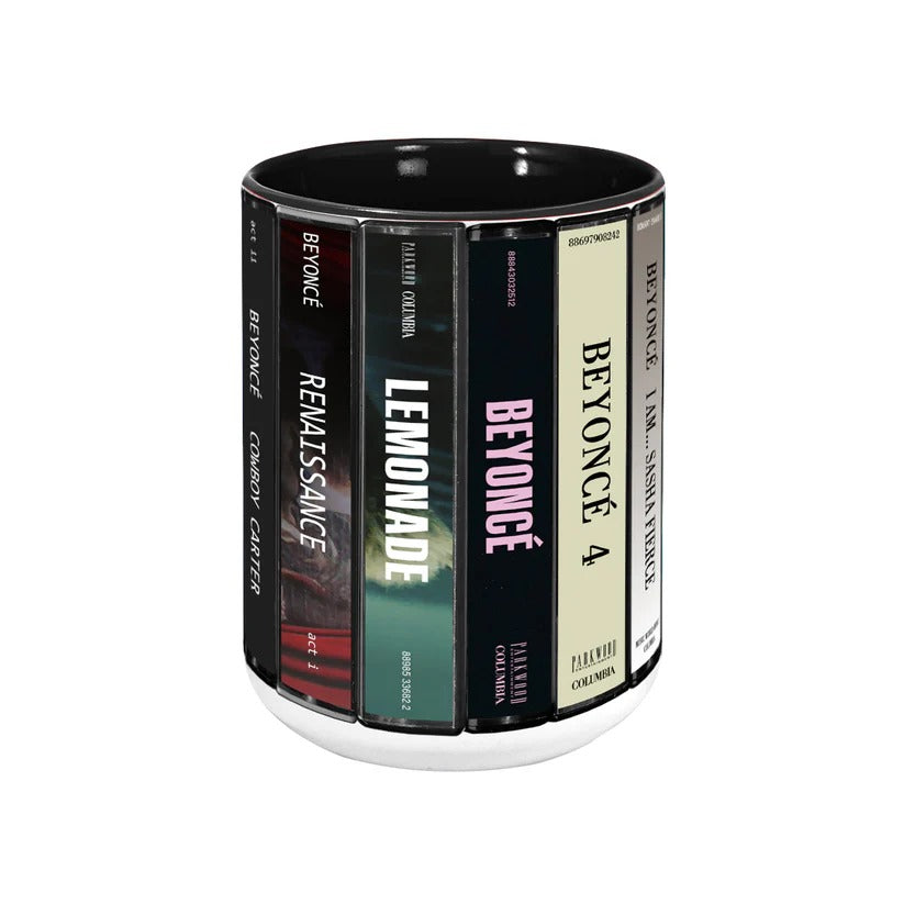 Beyoncé Albums Cassette Collection Ceramic Accent Mug Gift GradoCreations
