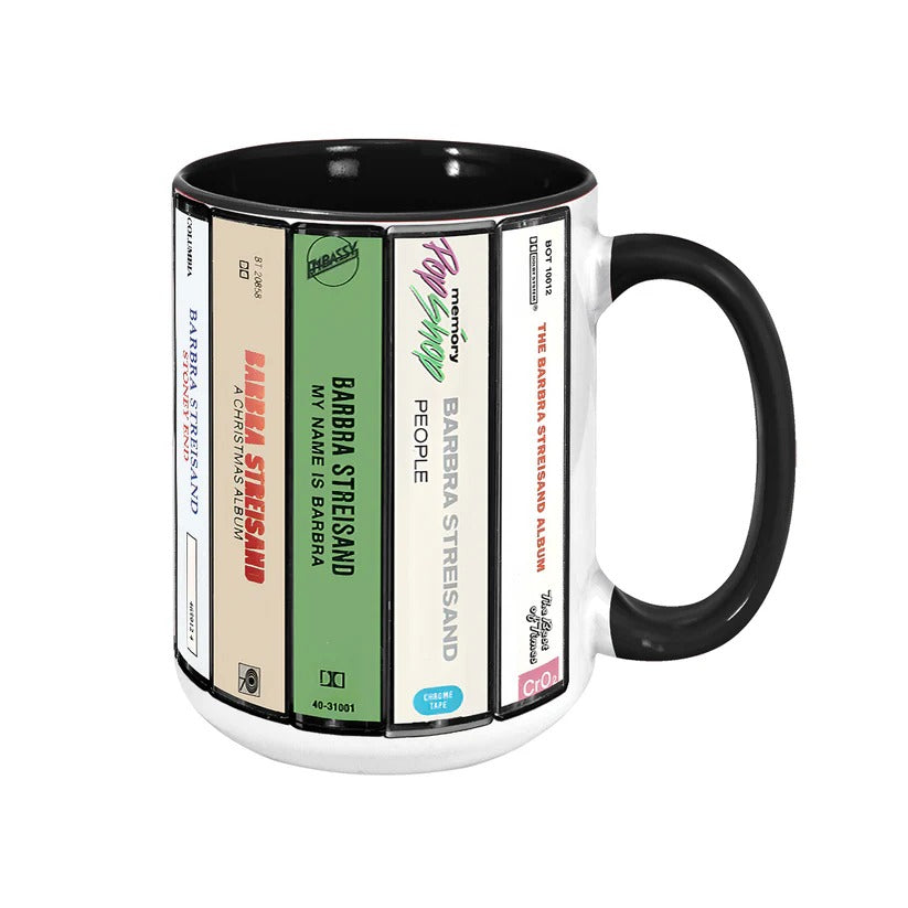 Barbra Streisand Retro Cassette Accent Mug for Music Lovers GradoCreations