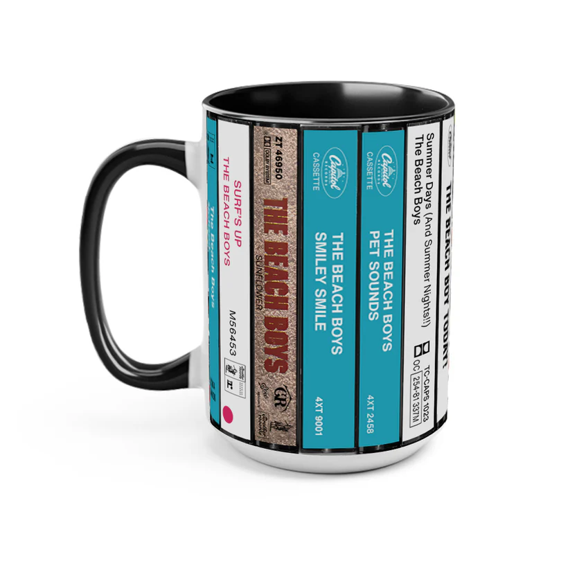 Retro Beach Boys Cassette Collection Accent Mug Ceramic Gift GradoCreations