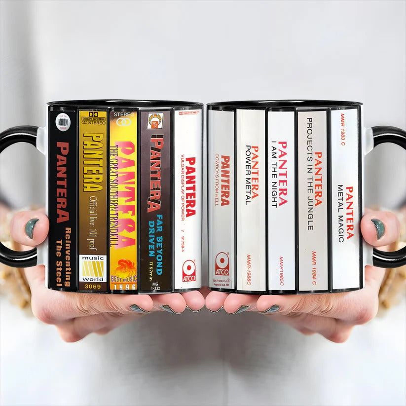 Pantera Cassette Style Accent Mug Retro Gift for Music Lovers GradoCreations