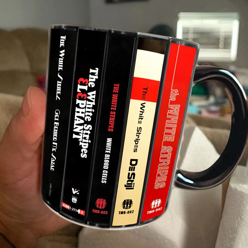Retro The White Stripes Cassette Accent Mug Gift for Music Lovers GradoCreations