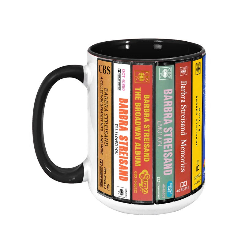 Barbra Streisand Cassette Accent Mug Retro Gift for Music Lovers GradoCreations