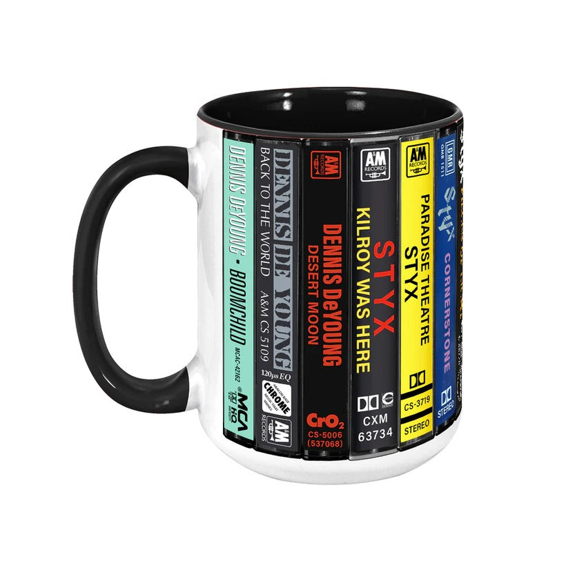 Styx Retro Cassette Collection Accent Mug for Music Lovers GradoCreations