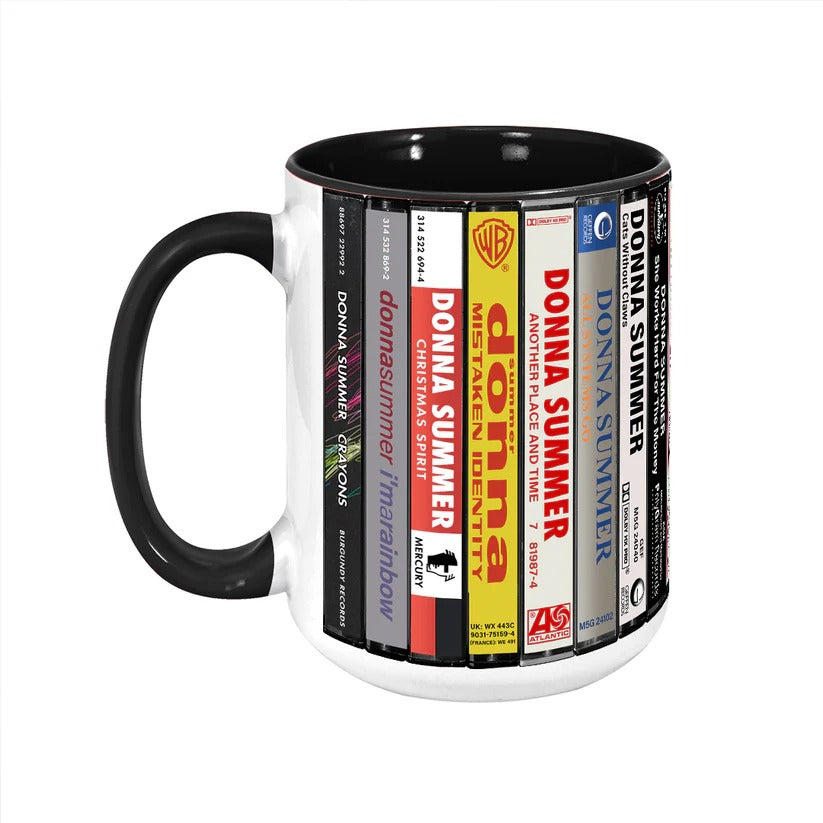 Retro Donna Summer Cassette Collection Accent Mug | Gift for Music Lovers GradoCreations
