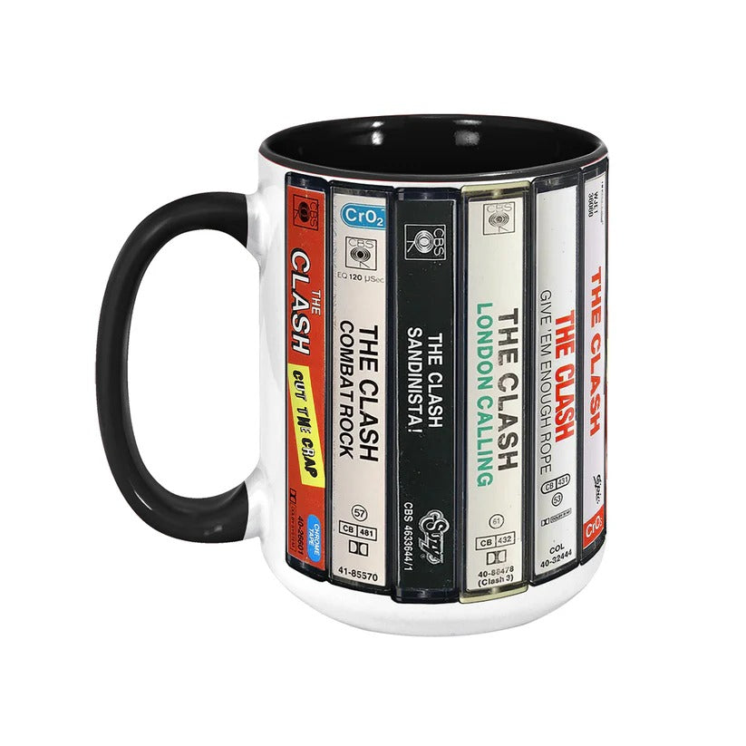 The Clash Cassette Accent Mug Ceramic Drinkware Gift for Music Lovers GradoCreations