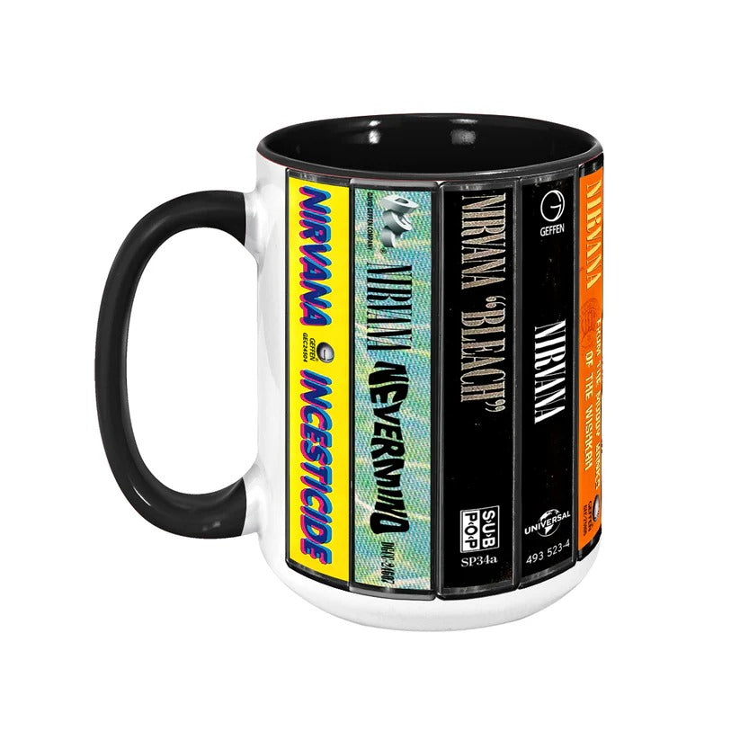 Nirvana Cassette Collection Ceramic Accent Mug for Music Lovers GradoCreations