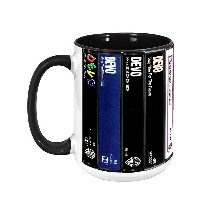 Retro Devo Albums Cassette Accent Mug for Music Lovers GradoCreations