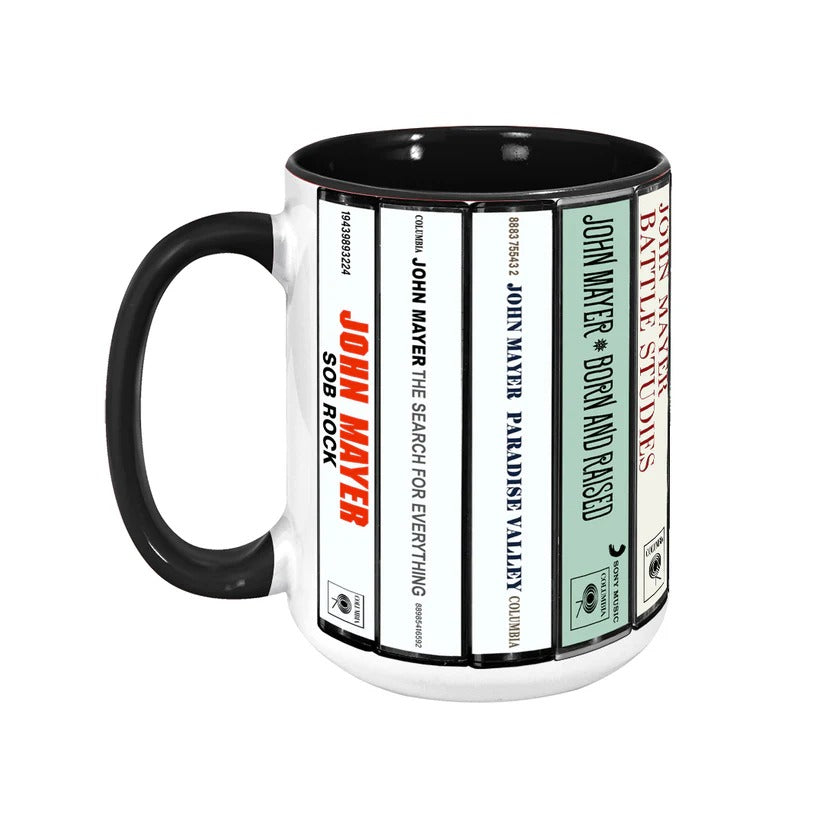 John Mayer Cassette Collection Ceramic Accent Mug | Gift for Music Lovers GradoCreations