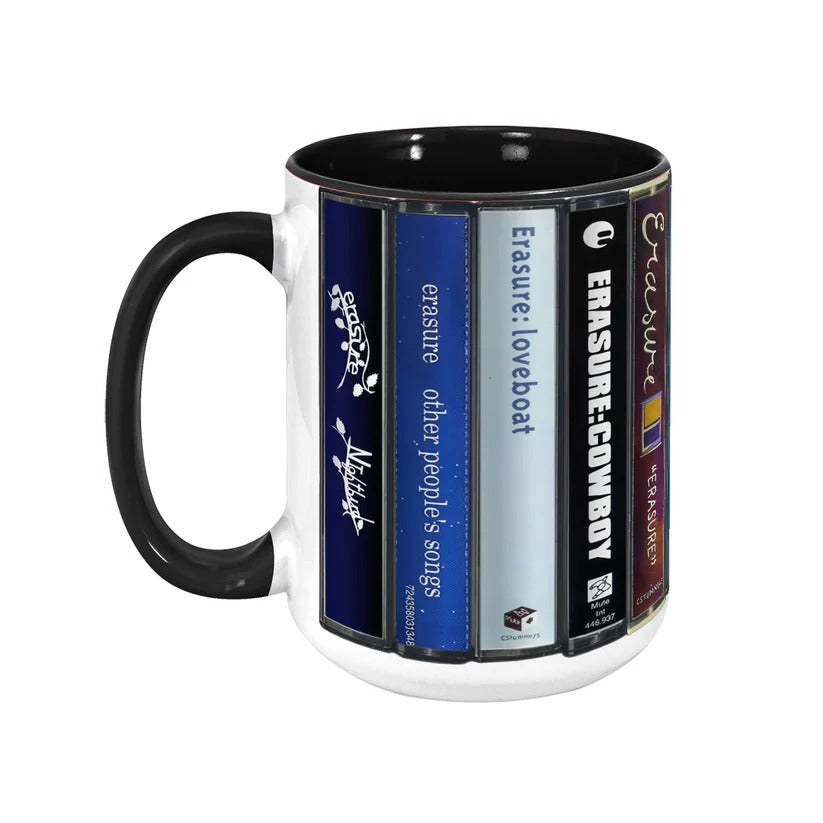 Retro Erasure Albums Cassette Accent Mug Ceramic Drinkware Gift GradoCreations