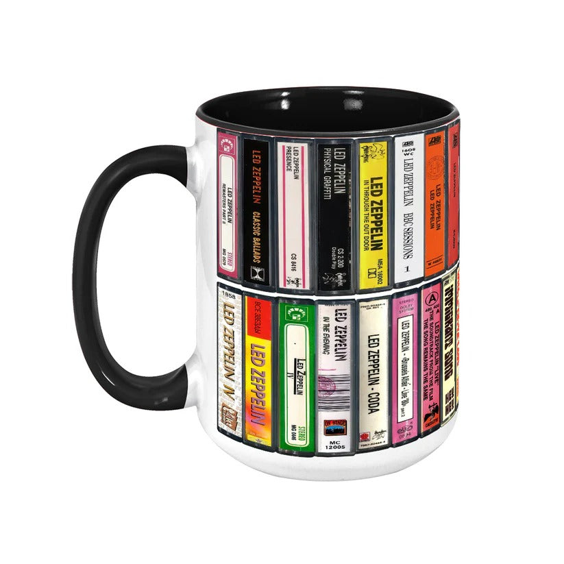 Retro Led Zeppelin Cassette Accent Mug Ceramic Drinkware Gift GradoCreations