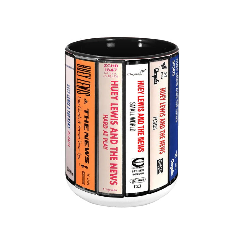 Huey Lewis Cassette Collection Mug Retro Music Gift for Fans GradoCreations