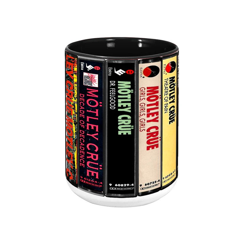 Motley Crue Cassette Retro Accent Mug Ceramic Drinkware Gift GradoCreations