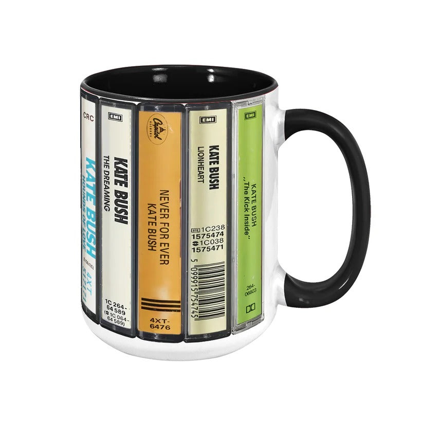 Retro Kate Bush Albums Cassette Accent Mug - Ceramic Gift GradoCreations