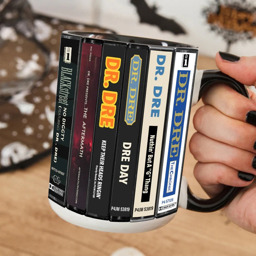 Dr. Dre Cassette Inspired Accent Mug Retro Drinkware Gift GradoCreations